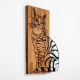 Stenska dekoracija 38x58 cm mačka les/kovina
