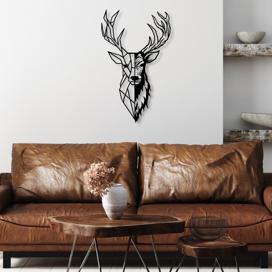 Stenska dekoracija 42x70 cm jelen kovina