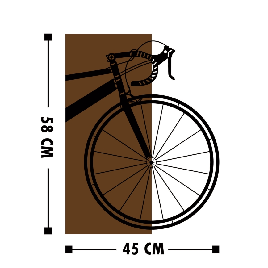 Stenska dekoracija 45x58 cm bike les/kovina