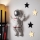 Stenska dekoracija 47x35 cm astronaut srebrna