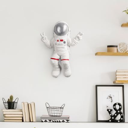 Stenska dekoracija 47x35 cm astronaut srebrna