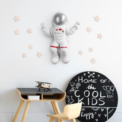 Stenska dekoracija 47x35 cm astronaut srebrna