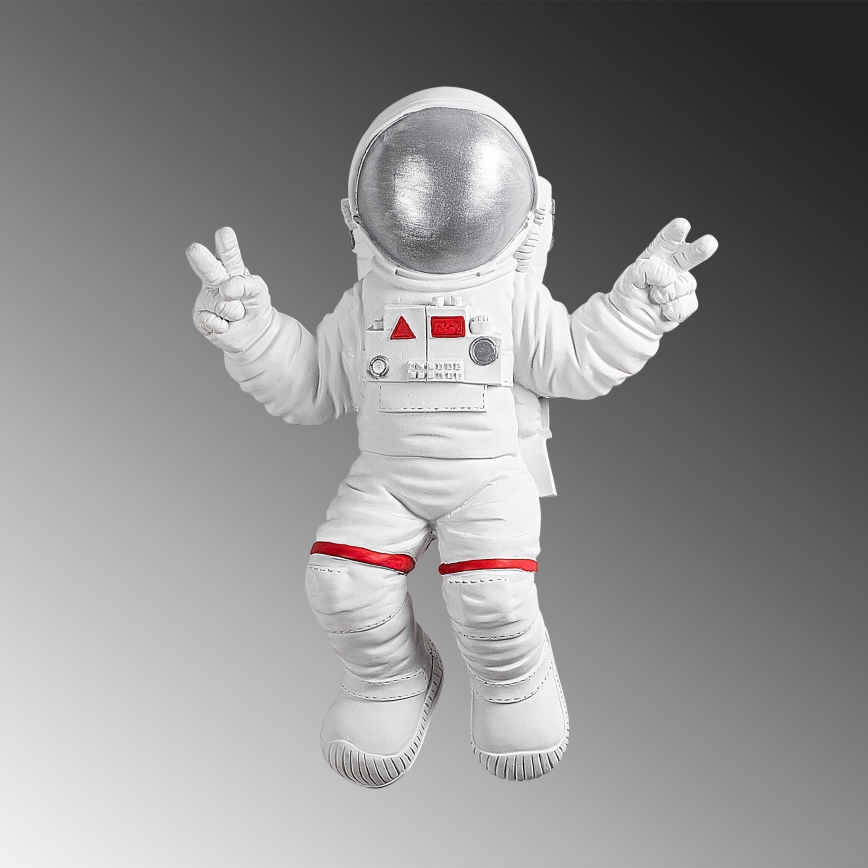 Stenska dekoracija 47x35 cm astronaut srebrna