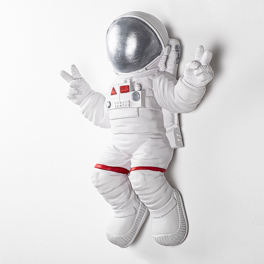 Stenska dekoracija 47x35 cm astronaut srebrna