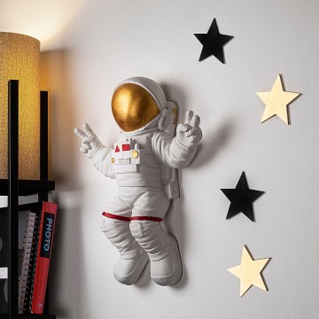Stenska dekoracija 47x35 cm astronaut zlata