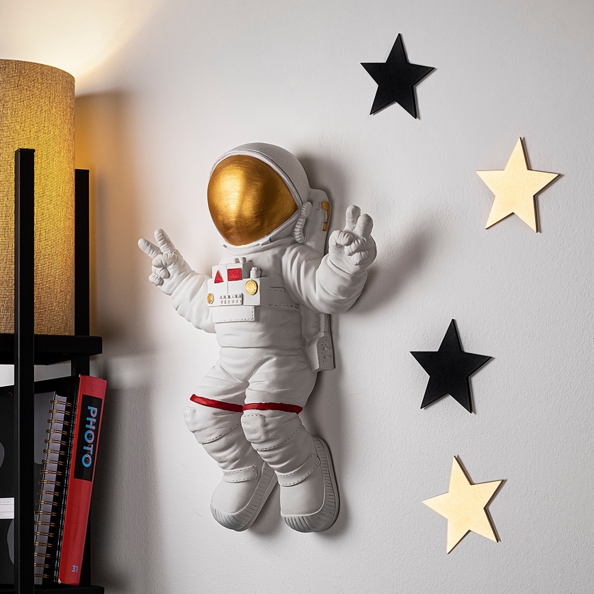 Stenska dekoracija 47x35 cm astronaut zlata