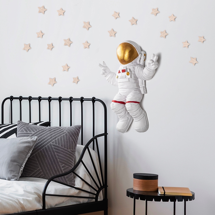 Stenska dekoracija 47x35 cm astronaut zlata