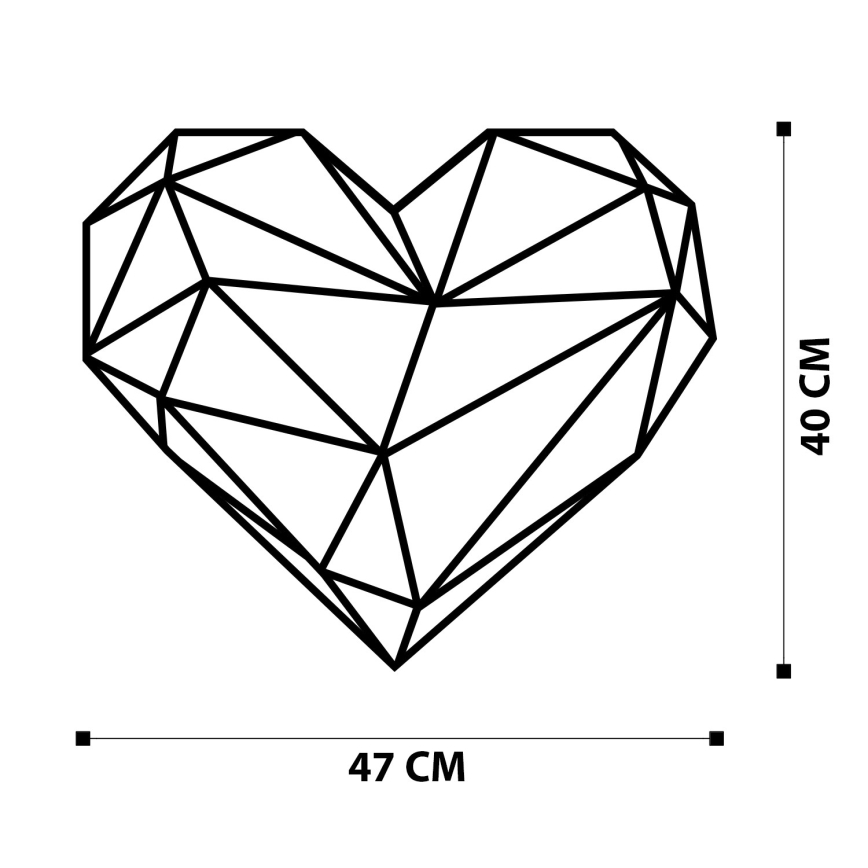 Stenska dekoracija 47x40 cm heart kovina