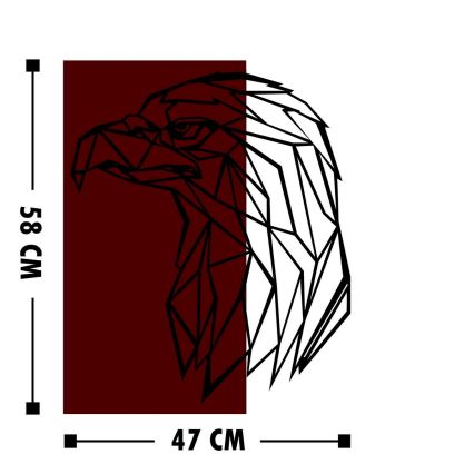 Stenska dekoracija 47x58 cm orel les/kovina
