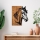 Stenska dekoracija 48x58 cm konj les/kovina