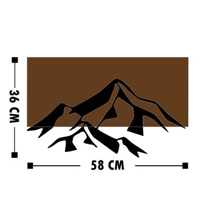 Stenska dekoracija 58x36 cm gore les/kovina