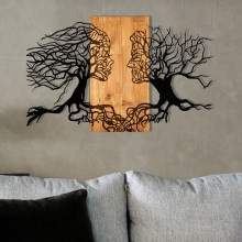 Stenska dekoracija 58x92 cm tree of life les/kovina
