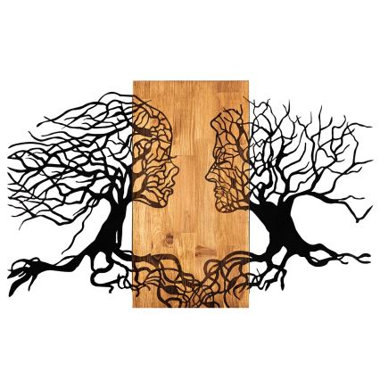 Stenska dekoracija 58x92 cm tree of life les/kovina
