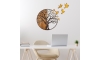 Stenska dekoracija 92x71 cm drevo in ptice les/kovina
