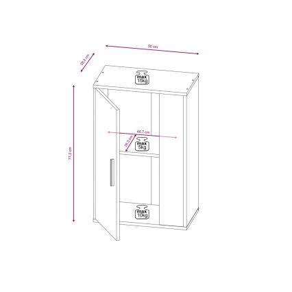 Stenska enota BRICK rjava/črna
