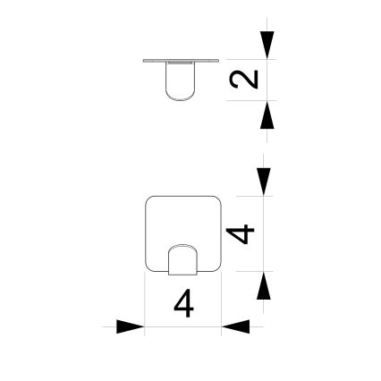 Stenska kljuka 4x4 cm črna