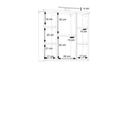 Stenska kopalniška omarica z ogledalom VENOM antracit/rjava