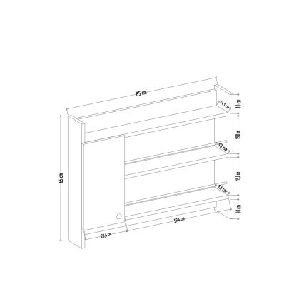 Stenska kuhinjska polica KNERR 65x85 cm antracit