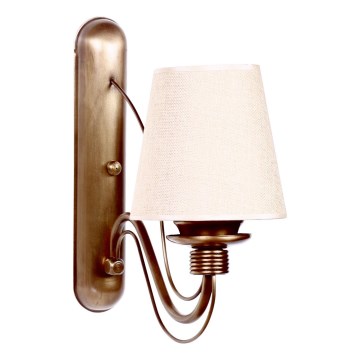 Stenska lampa CLASSIC 1xE27/40W/230V bronasta/bež