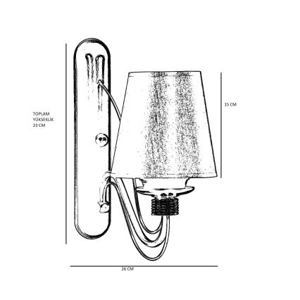 Stenska lampa CLASSIC 1xE27/40W/230V bronasta/bež