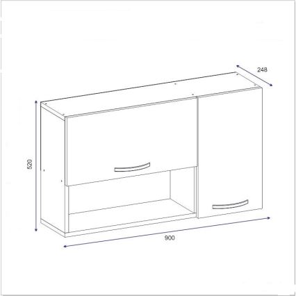 Stenska omarica AKASYA 52x90 cm bela