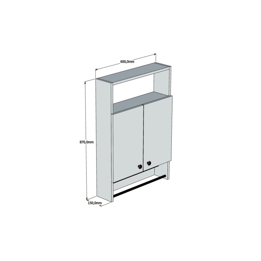 Stenska omarica BANYO 87x60 cm bela