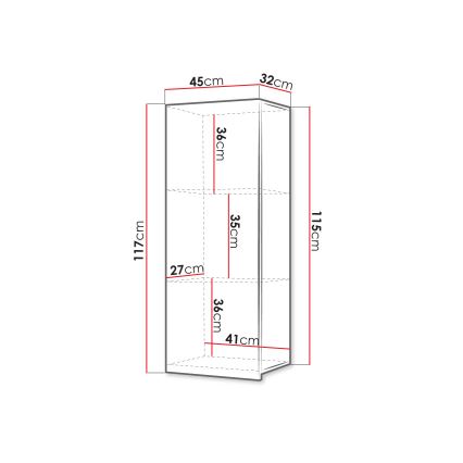 Stenska omarica CALABRINI 117x45 cm bela
