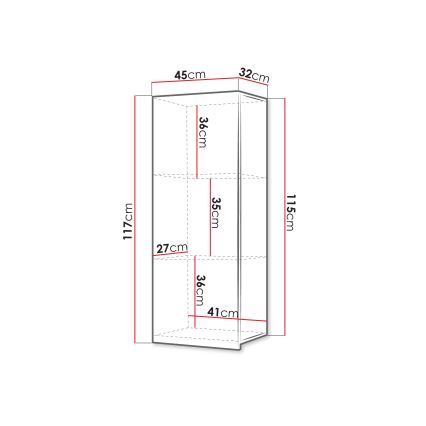 Stenska omarica CALABRINI 117x45 cm bela