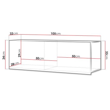 Stenska omarica CALABRINI 34x105 cm bela