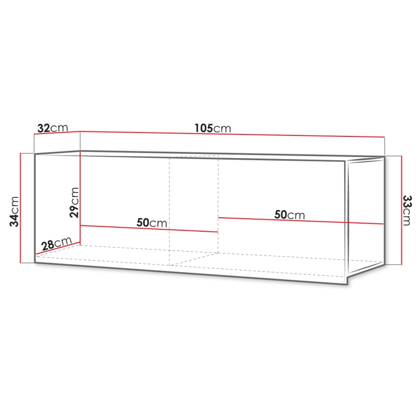 Stenska omarica CALABRINI 34x105 cm bela