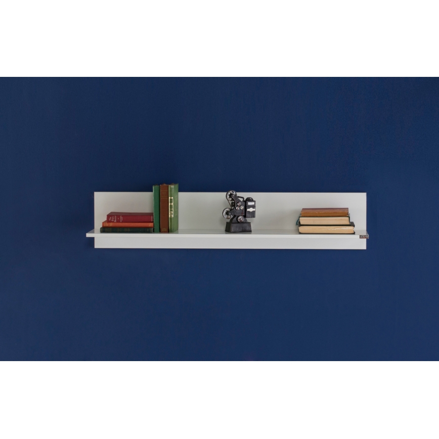 Stenska polica 25x120 cm bela