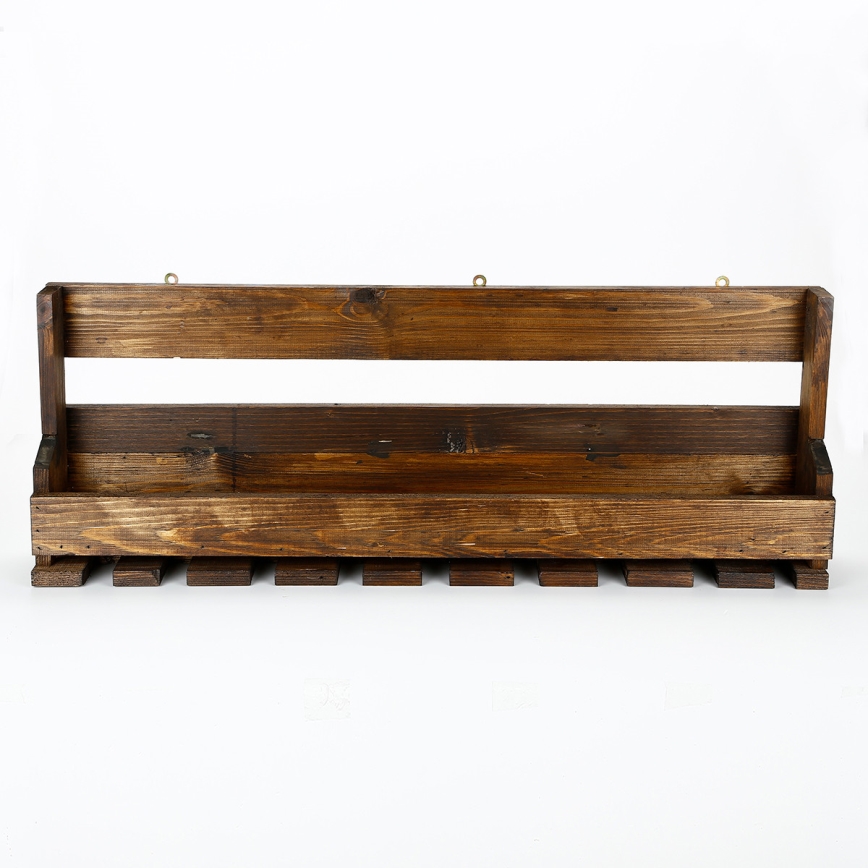 Stenska polica 28x102 cm smreka rjava