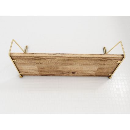 Stenska polica 45x16 cm hrast/zlata