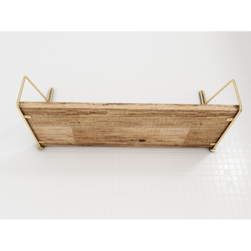 Stenska polica 45x16 cm hrast/zlata