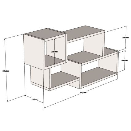 Stenska polica AFRO 51x90,6 cm bela/rjava