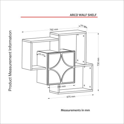 Stenska polica ARCO 73x79,2 cm rjava/zelena