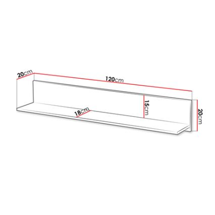 Stenska polica ARUBA 20x120 cm bež