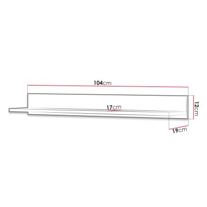 Stenska polica BASIC 12x104 cm hrast jackson hickory