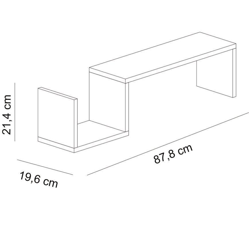 Stenska polica BIENCE 21,4x87,8 cm bela