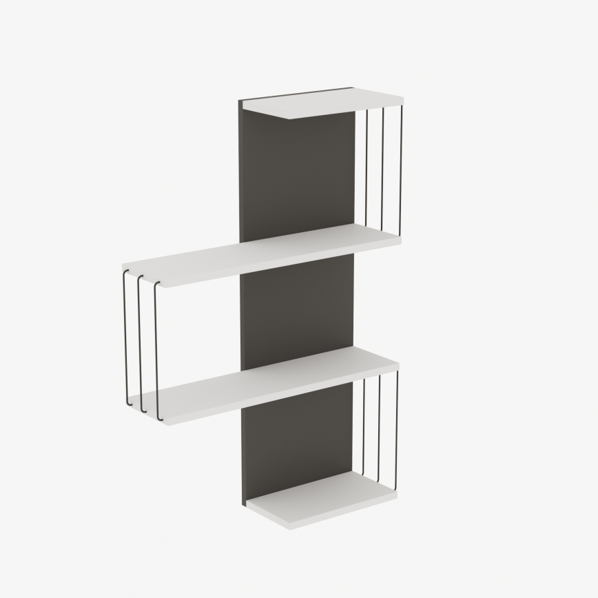 Stenska polica CAMBEL 96x64 cm bela/antracit