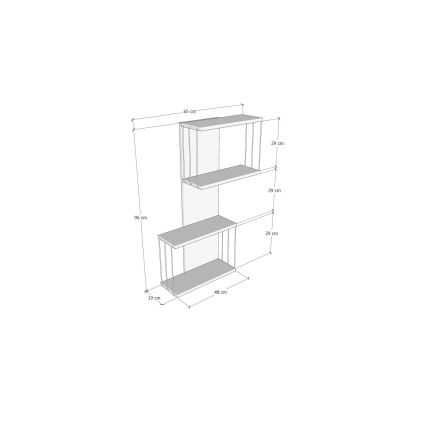 Stenska polica DESTAN 96x65 cm antracit/rjava