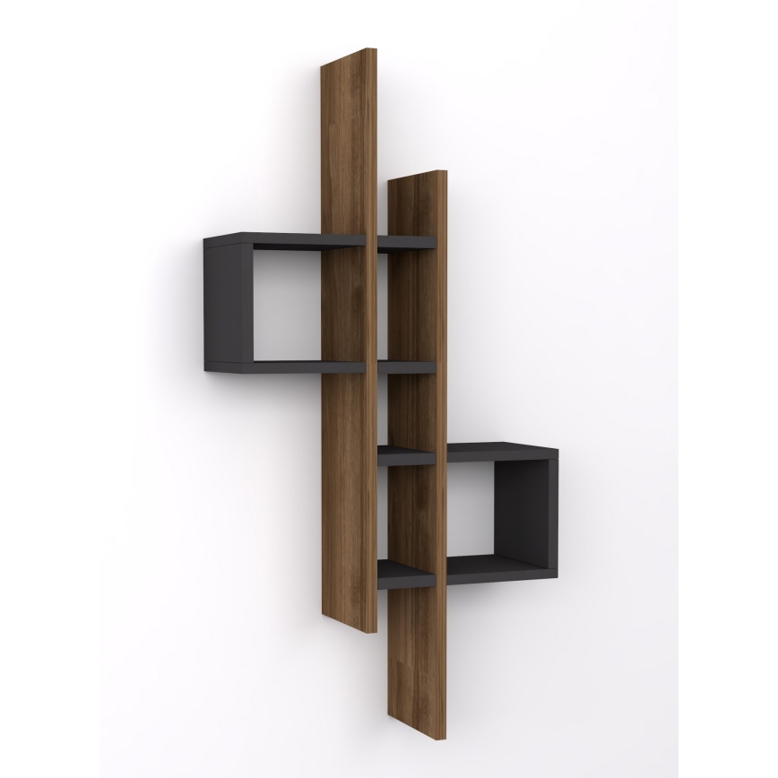 Stenska polica EMSE 108x53,8 cm rjava/antracit