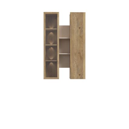 Stenska polica INAR, hrast/bež