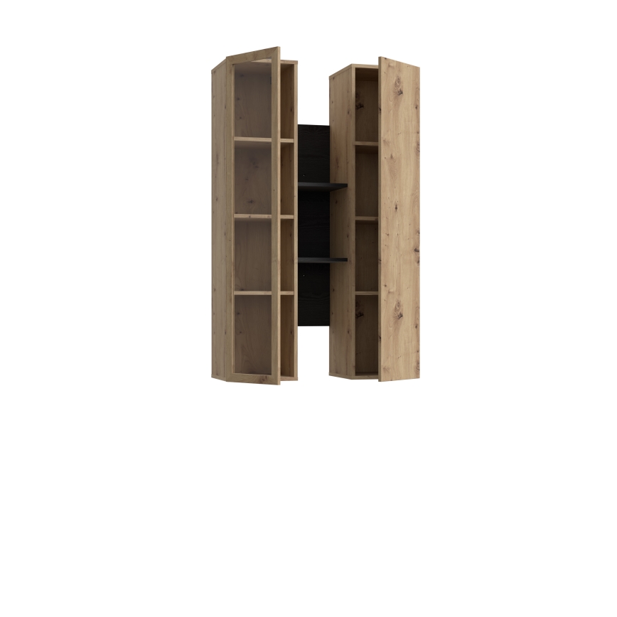 Stenska polica INAR hrast/črna