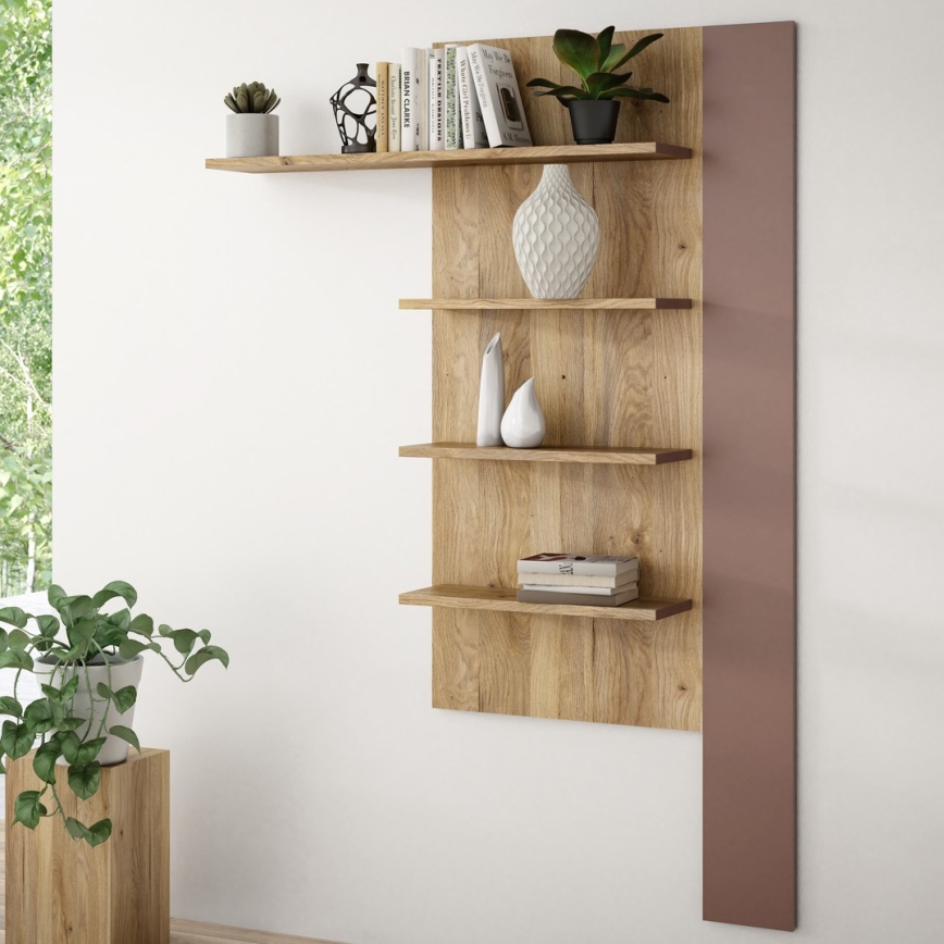 Stenska polica INAR hrast/rjava