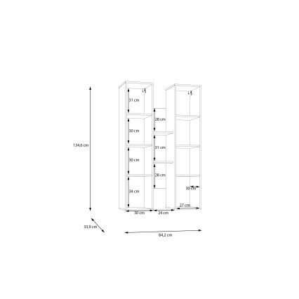 Stenska polica INAR hrast/rjava