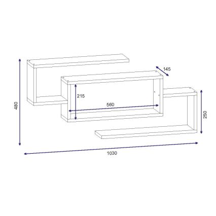 Stenska polica JANISON 48x103 cm bela