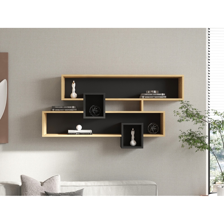 Stenska polica KAREN 120x72,2 cm rjava/antracit