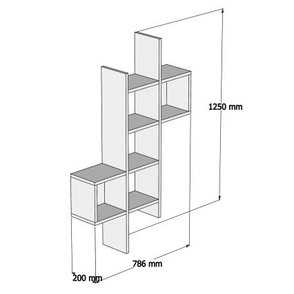 Stenska polica KENO 125x78,6 cm bela