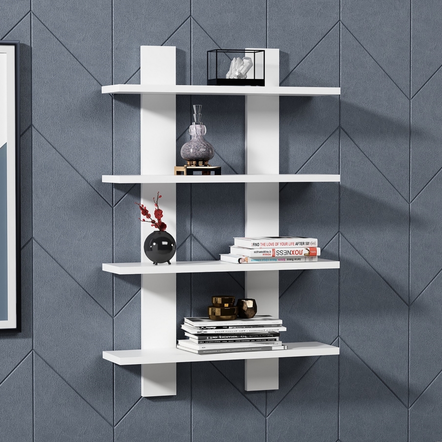 Stenska polica LAUREL 90x60 cm bela